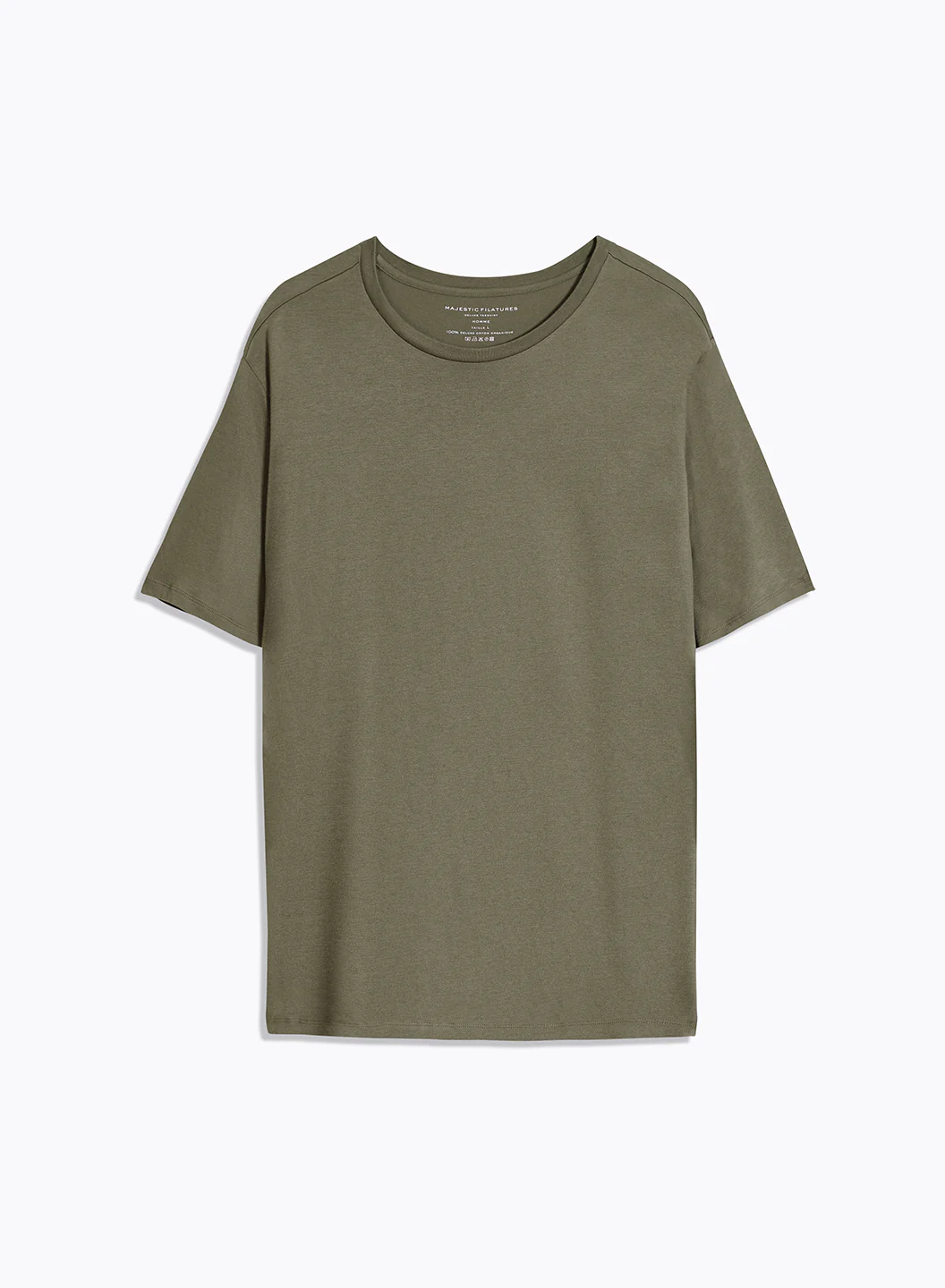 Camiseta verde de manga corta y cuello redondo en algodón orgánico - Imagen 8