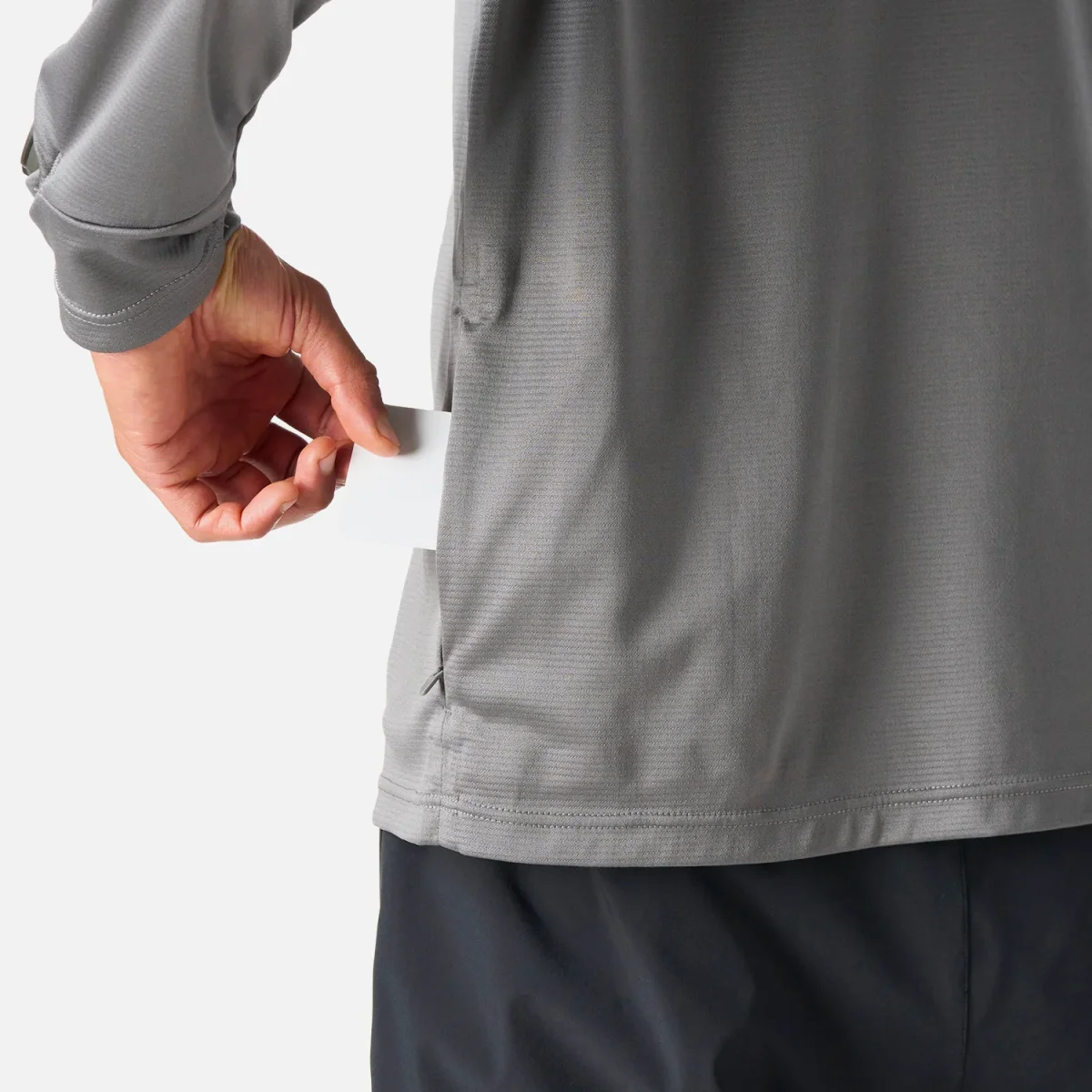 Polerón Hombre Built To Move 1/4 Zip Midlayer Gris Medio Vulcano - Imagen 7